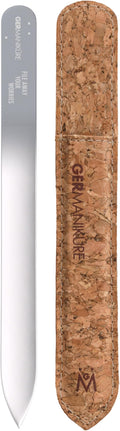 GERMANIKURE Glass Nail File in Cork Sleeve - File Away Your Worries - Professional Crystal Nail File for Natural Nails - Ideal Manicure & Pedicure Tool for Smooth, Easy Shaping - Nail Care Gift