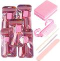 Disposable Manicure Kit 5PCS, Orange Wood Sticks, Handle Grip Brush, Mini Nail Files Buffers Bulk, Individually Packaged Professional Fingernails Toenails Tools for Salon Home Travel