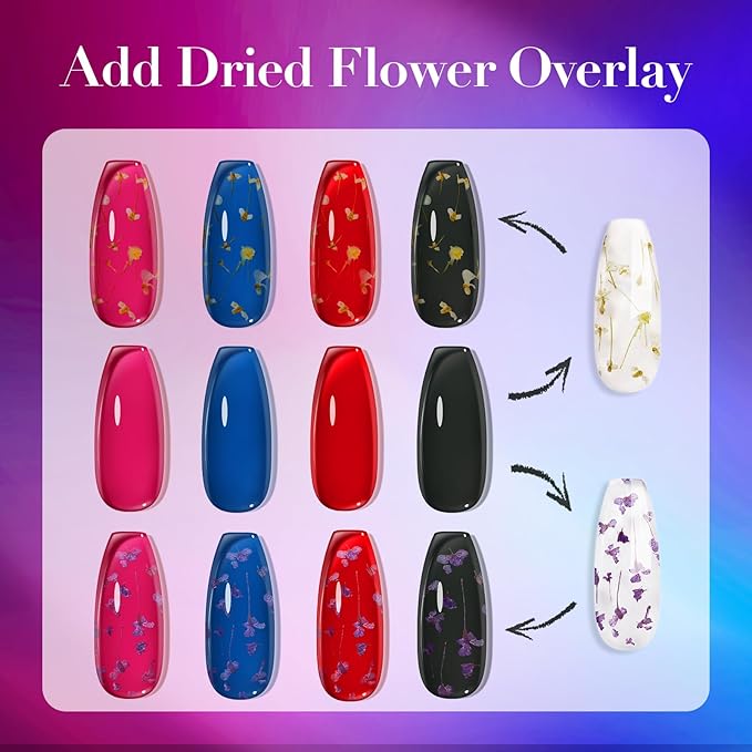 AZUREBEAUTY Dip Powder Nail Kit, 6 Color Jelly Glow Dipping, Natural French Nail Art Starter Manicure Salon DIY at Home