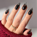 Glamnetic Press On Nails x Harry Potter™ - Dementor™ | Medium Almond Fake Nails with Smoky Black Gradient Tips, Salon Quality, Officially Licensed | 15 Sizes - 30 Nail Kit with Glue
