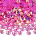 Blinginbox Flatback Rhinestones Round Gems, 1440pcs Luminous Series Glass Stones Neon Gems Non Hotfix Crystal Rhinestones for Nail Charms Crafts Clothes Tumblers,Dk.Pink Luminous Opal,SS16.