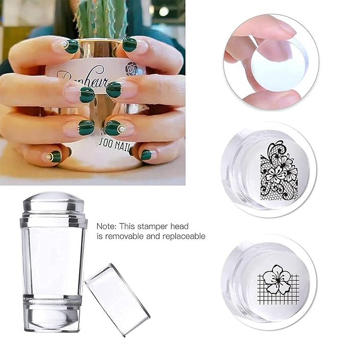 SEISSO 7 Colors Nail Stamping Polish Gel Nail Stamper Kit with 5 Pcs Nail Stamping Plates for Nails Art Stamp Beginners Kitiy