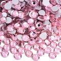 Blinginbox 288 Pieces SS30/6.4-6.6mm Flat Back Crystal Rhinestones Round Gems for Nail Art,Lt.Pink
