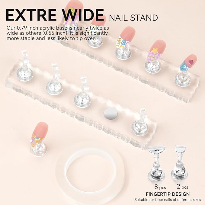 Nail Art Brushes Set with Nail Stand Holder for Press On & Painting Nails,Nail Dotting Tools with Sculpture Pen,Acrylic Nail Brushes for Gel Builder Extensions French Tip,Nail Art Tools Design