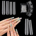 Individual Size 3 5 6 7 Full Cover Square Nail Tips for Acrylic Nails Professional, 200PCS 3XL Extra Long Straight Nail Tip, Straight Tapered Square Press on Nail Tip 4 Mostly Used Sizes