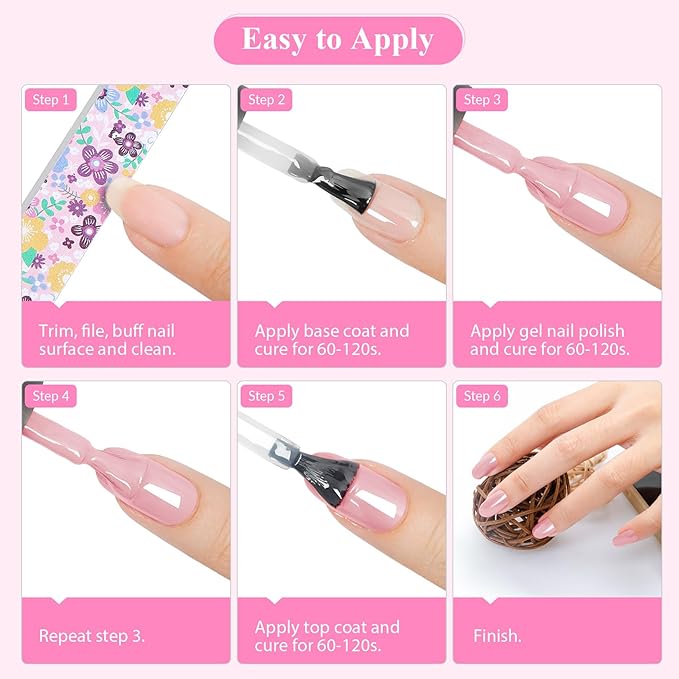 VANREESA 42 Pcs Gel Nail Polish Kit with U V Light 24 Colors Gel Polish Nail Kit Bright Pink Orange Green Glitter Blue Purple Nail Kit for Beginners Gifts for Women DIY at Home