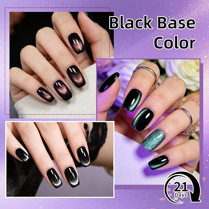 JODSONE 20 Colors Cat Eye Gel Nail Polish Kit with Base Coat Top Coat Magnet for at Home DIY Nail Art