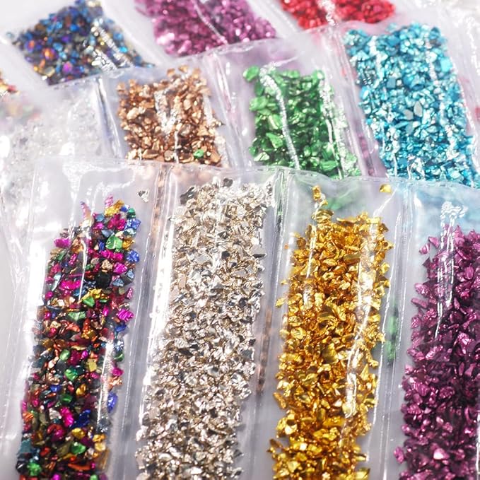 Nail 3D Crushed Stone Colorful Irregular Rock Crystal Glass DIY Piece Gemstones Nail Art Crafts Decoration