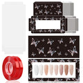 ANGNYA 72PCS Empty Press On Nail Packaging Box Contains 35PCS Butterfly Press On Nail Boxes, 35PCS White Display Cards, 2PCS Double Sided Tapes, Nail Tip Storage Case for Press-on Nail Business