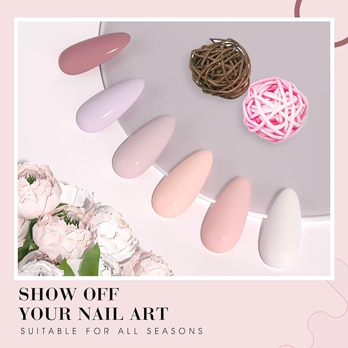 VENALISA Nude Gel Nail Polish Set, 6 Colors Nude Pink Gel Polish UV Gel Soak Off For Nail Salon DIY Home Manicure