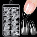 240pc Oval Gel Nail Tips Medium Fake Nails Clear Press ons Nail, Medium Oval Nails Tips Acrylic Nails Extension Soft Gel Nails Tip Full Cover Round Almond False Nail Clear Artficial Fingernails