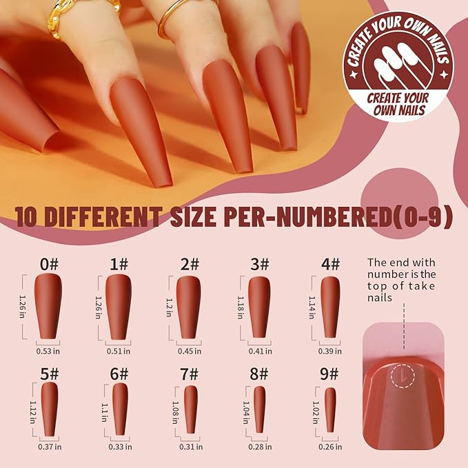 Teenitor Long Press On Nails Coffin Fake Nails Long Ballerina False Nails, 576pcs Long Coffin Press On Nails Full Cover Color Coffin Nail Tips, 24 Colors Glue On Nails Long Coffin Matte Press On Nails