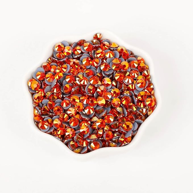 2880 Pieces SS6 Golden Sun Hotfix Rhinestones Flatback Round Crystal Glass Rhinestones Gems for Crafts Nail Face Art Clothes Shoes Bags DIY