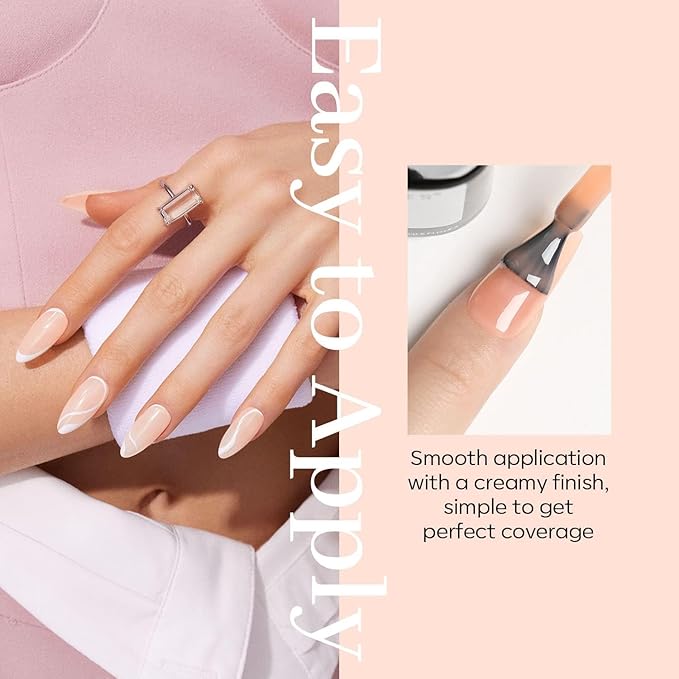 modelones Gel Nail Polish Transparent Jelly Neutral Nail Polish Sheer Nude Color Polish, Soak Off LED Salon DIY at Home Gel Nail Manicure 15 ML