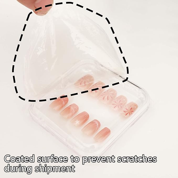 30 Pcs Press On Nail Storage Box Container False Nail Organizer Acrylic Display Case Packaging Box with a Large Stackable All-In-One Box and 120 Pcs Double Sided Adhesive Nail Display Tape