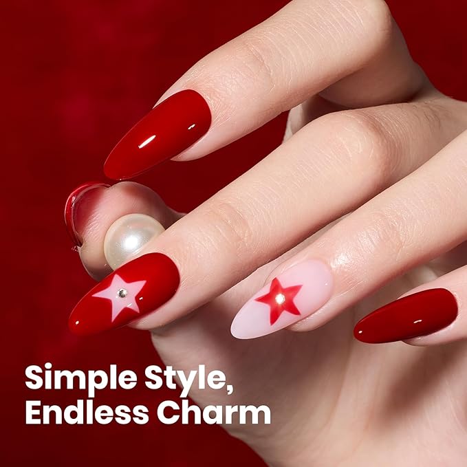 Beetles Red Gel Polish - Scarlet Confidence 15ML/0.51Fl Oz, Hema Free Red Gel Nail Polish, Same Color Same Bottle, Soak Off UV LED Lamp Nail Art, Long-Lasting Manicure Salon DIY Home