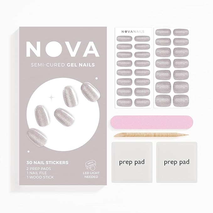 Semi Cured Gel Nail Strips (Chinchilla)
