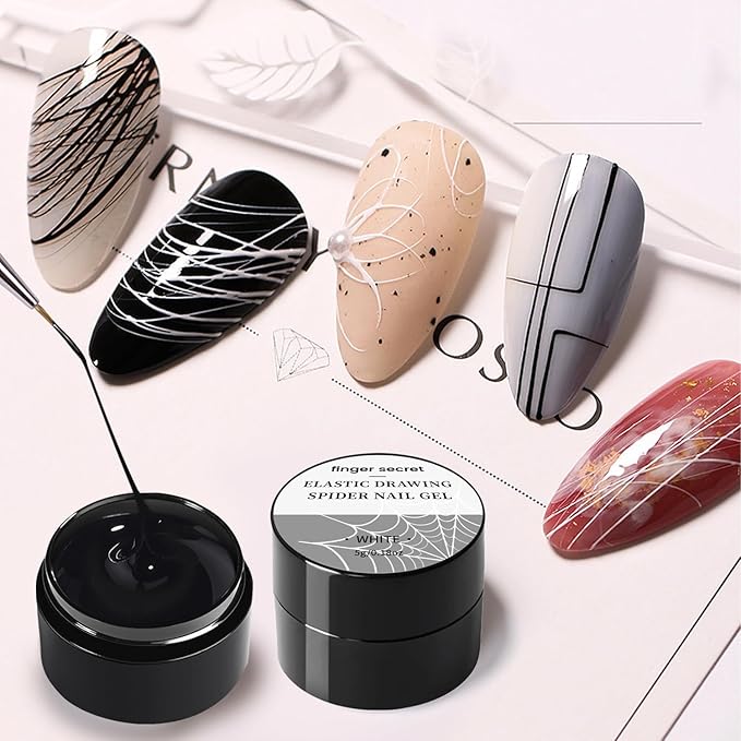 5g/0.18oz Spider Gel Kit for Nails, Spider GelS for Nail Art Wire Drawing NailS Gel for Line with Brushes for Nail Art (Golden Silvery)