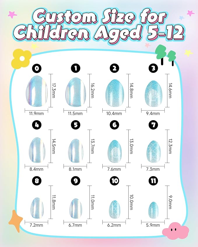 Cute Press on Nails for Kids,Girls Trendy Stuff Fake Nail Kit for Ages 5-12, Pre-glue Glitter Short Acrylic Nail Stick on Nails, Great for Girl Birthday Gifts, Parties&Makeovers Decoration