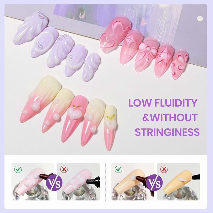 MIZHSE Milky White Sculpting Gel, 15g Carving Sculpture Gel for Nails, Molding Drawing Liner 3D Nail Art 5D Embossed Design Decoration Manicure Home DIY