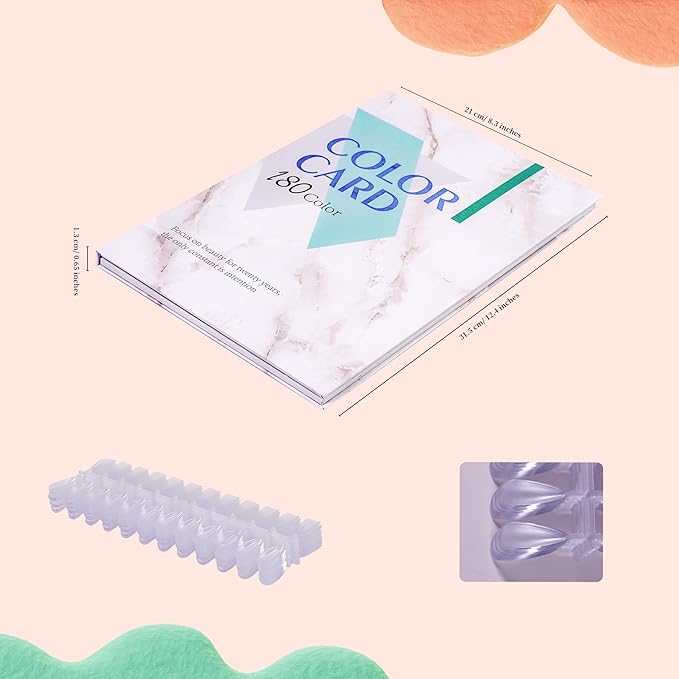 Acycoin2A 180 Nail Color Display Book Chart with 240 Nail Tips (A Style)