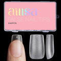 AILLSA Short Square Nail Tips 15 Sizes 240pcs Full Cover Gel Tips Double Matte No Need Base Coat Fake Soft Nail Tips for Press On Nail Extension