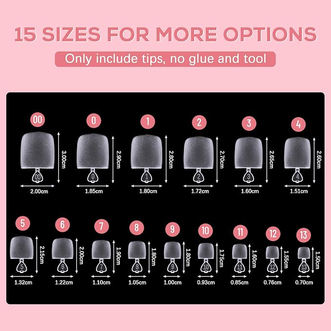Square Toe Nail Tips Long: Sweet Trend Full Cover Toenail Tips Soft Gel - 600Pcs 15Sizes Pre-etched Matte Press on Nail Extension Kit - Glue & Remover Slanted Clipper Set for Home Salon DIY Soak Off