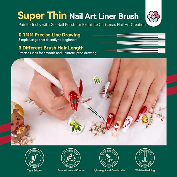 SAVILAND Christmas Gel Nail Polish Kit - 6 Colors Gel Nail Polish Kit with U V light Christmas Limited Series 2.12oz. Clear Builder Nail Gels UPF 200+ U V Protection Gloves Nail Tech Gifts