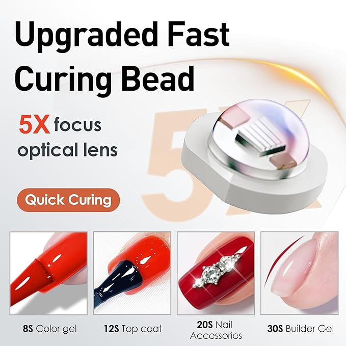 YTD Likomey Intelligent Sensor Handheld UV Light for Nail Gel with Magnetic Stand,Mini Portable Cordless Rechargeable Leather Nail Lamp with LCD Display,Fast Curing for UV Glue Builder Gel-G1 Orange