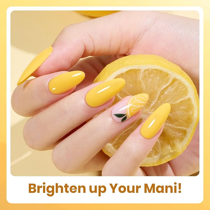 Beetles Yellow Gel Polish Set - Lemon Whisper Collecion, Butter Pastel Light Yellow Gel Polish Set Spring Colors UV LED Soak Off Nail for Autumn Manicure