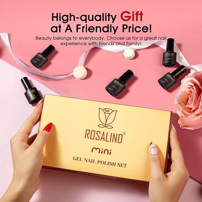ROSALIND Red Gel Polish, 12 Colors Burgundy Glitter Red Nail Polish for Nail Art, Bloody Mary Collection Cherry Wine Colors Winter U V Gel Nail Polish Gift