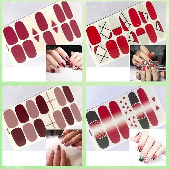 560 Pieces 40 Sheets Vibrant Color Nail Polish Strips Self-Adhesive Colorful Gel Nail Strips for Kids Nail Polish Stickers Full Nail Wraps for Women Nails Art