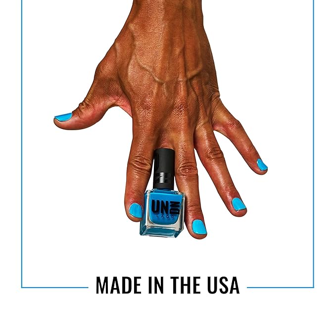 UNDN Vegan Nail Polish - Acid Washed - Jelly Bright Blue Nail Polish for Women and Men - Long Lasting, Durable Finish - Cruelty Free - 0.5 oz