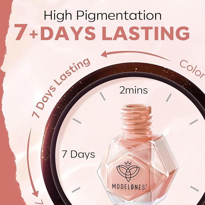 modelones Jelly Nail Polish of 6 Colors Valentines Sheer Nude Mini Nail Polish Set Red Pink Brown Quick Dry Spring Summer Fingernail Polish for DIY Nail Art Salon Home Gift for Women Girl