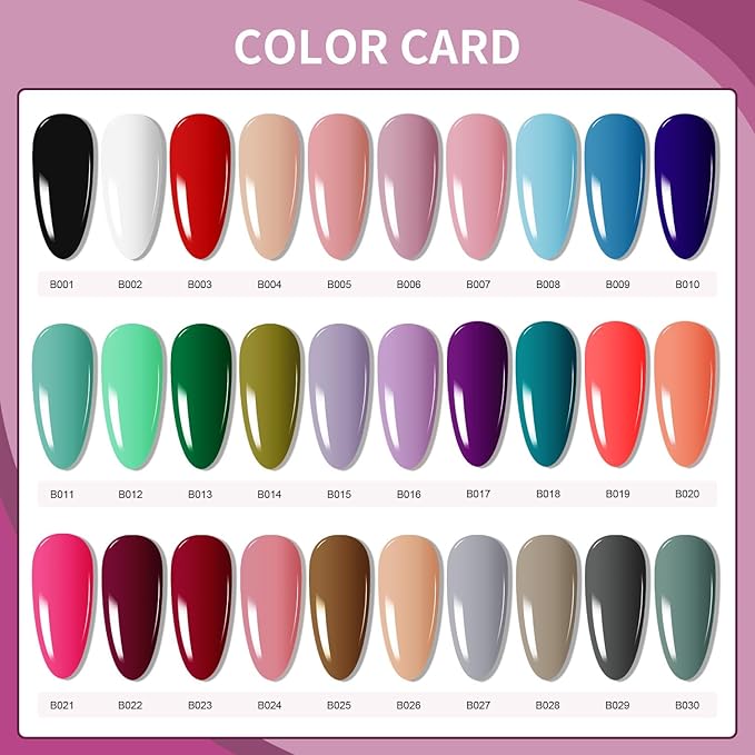 JODSONE 30 Colors Gel Nail Polish Set Same Color Same Bottles 6 PCS of Functional Gel Polish