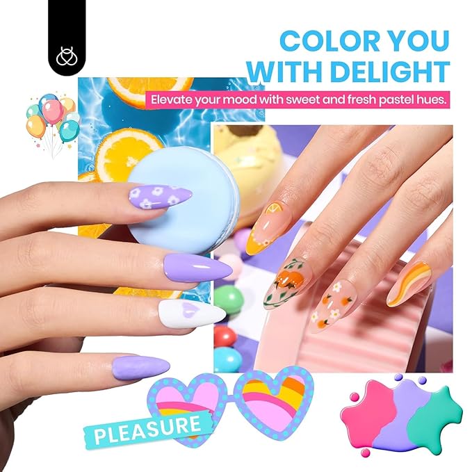 Beetles Gel Nail Polish Set - Emotional Spectrum 69PCS 60 Colors Gel Polish Kit Base Coat Glossy & Matte Top Coat UV Led Soak off Collection Brown Red Black Nude White Valentines Gifts for Women