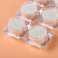 4 Bottle Micro Pixie Beads Gravel Nail Crystals Rhinestones Nail Decorations for DIY 3D Nail Art (AB Color 4pcs)