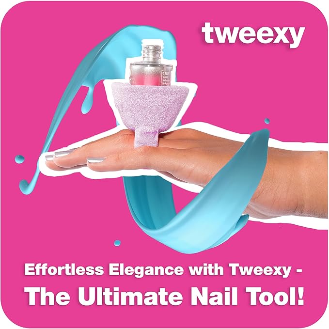 tweexy Wearable Nail Polish Holder Ring - Ideal Gift for Teenage Girls - Nail Polish Holder Stand for Manicure & Pedicure, Fingernail Painting - Nail Polish Accessories (Tiara Sparkle)