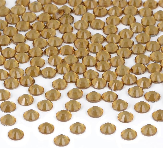 2880 PCS SS4 Lt. Topaz Hotfix Rhinestones Flatback Round Crystal Glass Rhinestones Gems for Crafts Nail Face Art Clothes Shoes Bags DIY