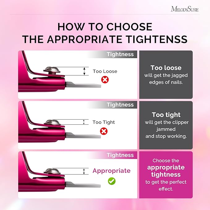 MelodySusie Acrylic Nail Clippers, Nail Clippers Cutters for Acrylic Nails Fake Nail Tips, Adjustable Stainless Nail Trimmer, Manicure Tool for Salon Home Nail Art, Plum