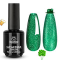 Beetles Green Gel Nail Polish – EverGleam Glitter Gel Polish, 15ml Soak Off UV LED Shimmer Emerald Green Nail Art Color, Long Lasting Glossy Manicurefor Salon and DIY Nail St Patrick Day