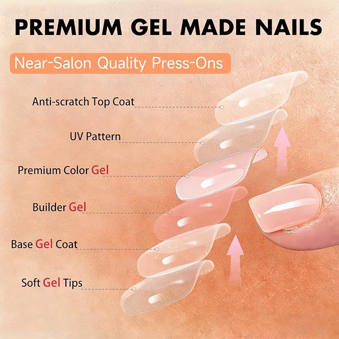 Chrome Natural Nude Press on Nails Short Square, Glazed Short Fake Nails with Sparkle Mirror Design, Shiny Glitter Glue on Nails with Glue, Cute Gel Nail Press ons for Fingernail 30 Pcs