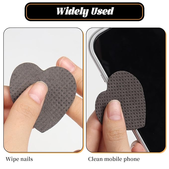 1000 PCS Lint Free Nail Wipes, Heart Shape Lash Glue Wipes, Nail Polish Remover Wipes for Gel Nail Polish Remover, Absorbable Eyelash Extension Glue Cleaning Wipe, Nail Care Tools(Black)