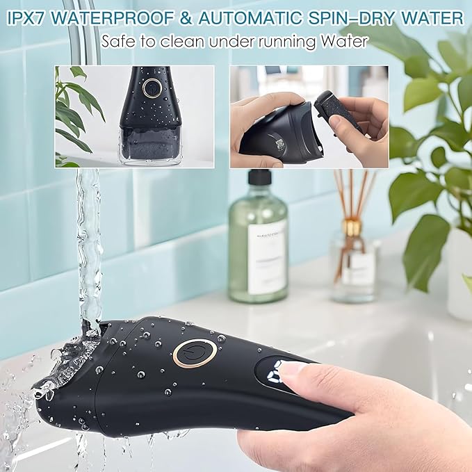 Callus Remover for Feet - with Storage Cases&Larger Grinding Head&3Speed, Electric Foot File Pedicure Kit Foot Scrubber Deadskin Callus Remover, Foot Care Kit Pedicure Tools for Dead Skin Hardskin