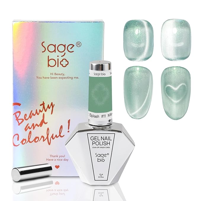 15ml Cat Eye Gel Nail Polish with Magnet Shimmer Glass Bead Effect 07