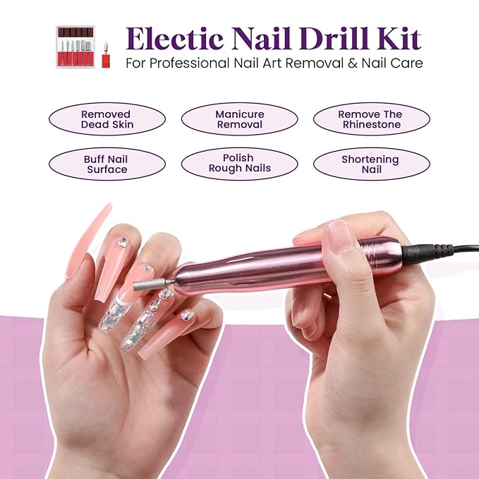 Acrylic Nail Kit with Drill: Complete Set with Everything for Beginners and Women at Home Salon - Including Clear White Pink Acrylic Powder and Liquid and Brushes for Extensions