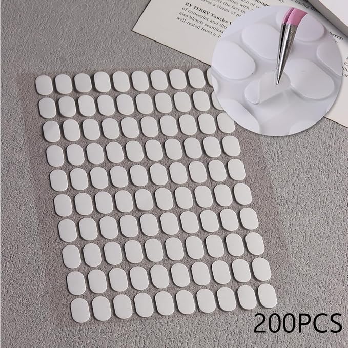 Nail Stand for Press On Nails Art Display Practice, Non-mangnetic Acrylic Stand Holder for Practice Tips with 200pcs Clear Reusable Adhesive, Beginner Nails Arts Kit Accessories DIY Tool