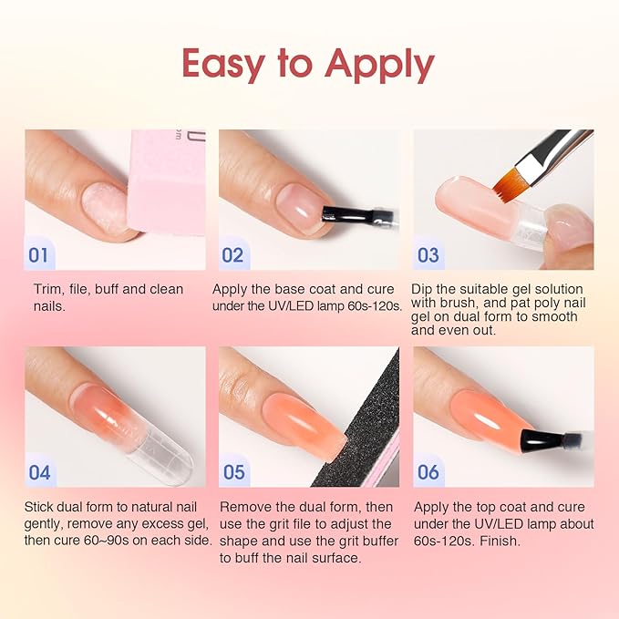 Poly Nail Gel Starter Kit with Drill -14 Colors + 75 Nails Art Accessories Kits, ROSALIND Nue Clear Poly Extension Gel with Big UV Light 48W and Electric Nail Drill Starter Kit with Everything