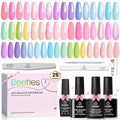 Beetles Spring Gel Nail Polish Set - Rainbow Dreamscape 25 Colors Gel Polish Kit with Base Coat&Top Coat Soak Off UV Led Nail Set Pastel Glitter Colors Nail Art Kit Easter Gifts for Women&Girls