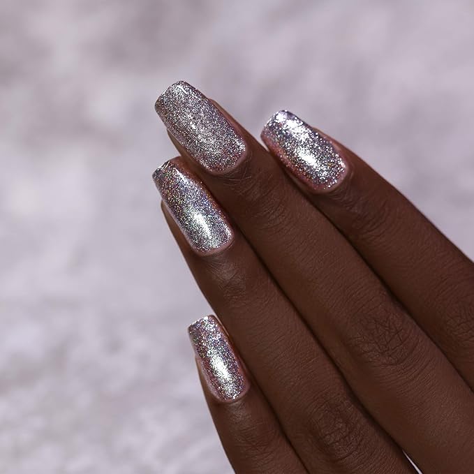 ILNP Echo - Platinum Silver Holographic Ultra Metallic Nail Polish